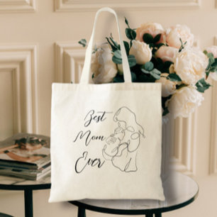 Bolso De Tela La mejor mamá siempre de moda Una línea encantador