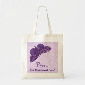 Bolso De Tela La mejor mariposa siempre púrpura del vintage de