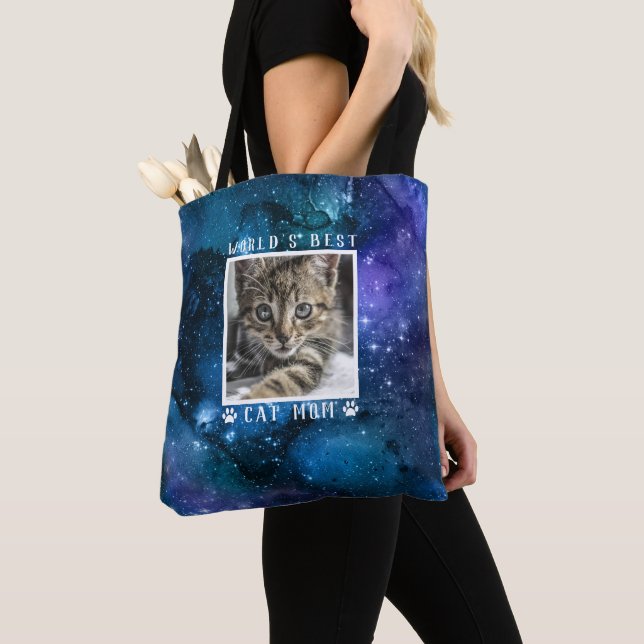 Bolso De Tela La mejor pintura de gato de mamá del mundo imprime (Detalle)