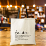 Bolso De Tela La mejor tía del mundo, la definición de tía<br><div class="desc">Personaliza a tu tía o tía para crear un regalo único. Una manera perfecta de mostrarle lo increíble que es cada día. Diseñado por Thisisnotme©</div>
