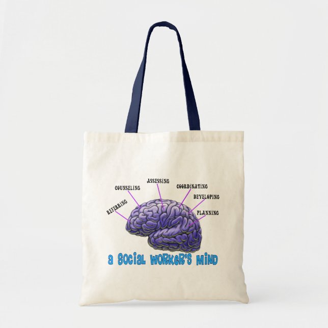 Bolso De Tela La mente del asistente social del asistente social (Frente)