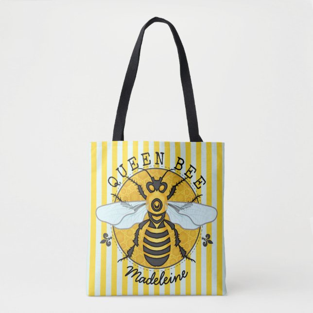 Bolso De Tela La miel de la abeja reina del abejorro de la abeja (Anverso)