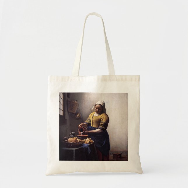 Bolso De Tela La Milkmaid de Johannes Vermeer (Frente)