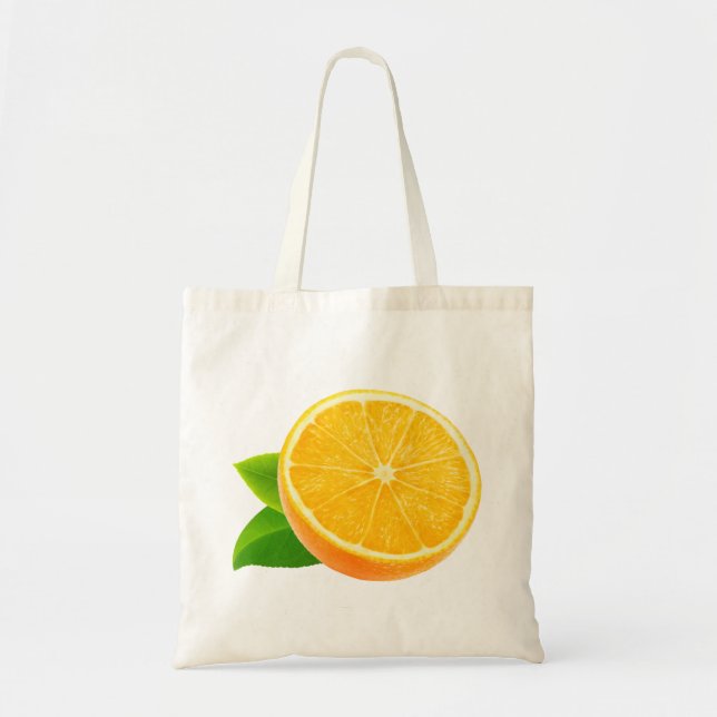 Bolso De Tela La mitad de la fruta naranja (Frente)