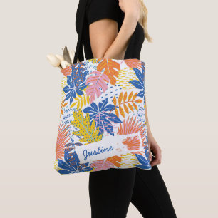 Bolso De Tela La moderna Palm Tropical Boho deja al Personalizad