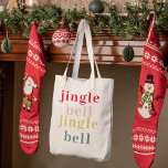 Bolso De Tela La moderna y colorida Jingle Bell Jingle Bell<br><div class="desc">Presentamos nuestro moderno y colorido producto Jingle Bell Jingle Bell,  disponible exclusivamente en Zazzle! Haz que tus vacaciones sean especiales con estas alegres y elegantes campanas de jingle de Zazzle. ¡Pídete ya y prepárate para tocar en temporada con un toque de color y diversión!</div>