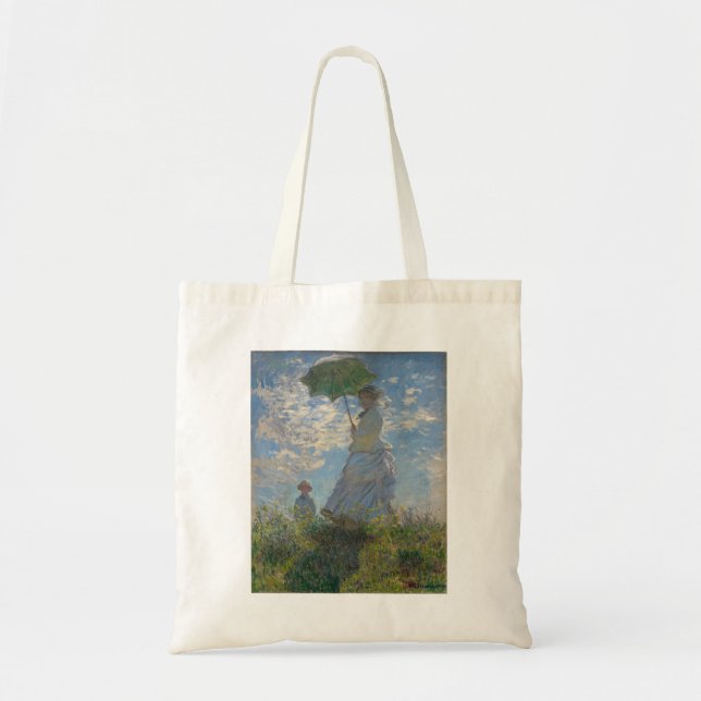 Bolso De Tela La mujer de Claude Monet con una sombrilla (El pas (Frente)