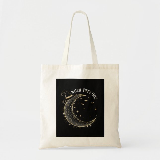Bolso De Tela La mujer sólo vibra la luna Halloween Mystical (Frente)