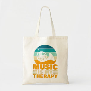 Bolso De Tela La música del cuerno francés es mi terapia Diverti