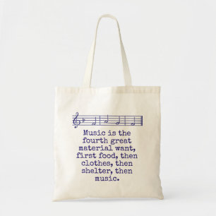 Bolso De Tela La Música Es El Cuarto Gran Deseo Material - La Mú