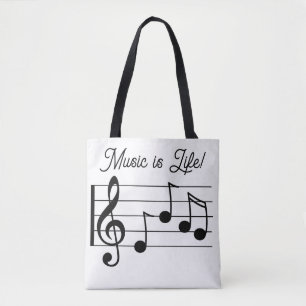 Bolso De Tela ¡La música es la vida!