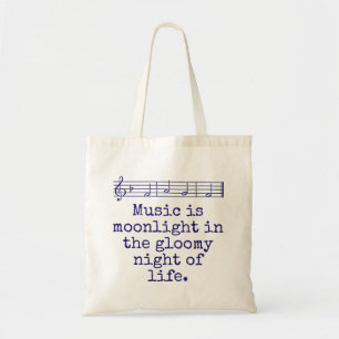 Bolso De Tela La música es luz de la luna - Cita musical