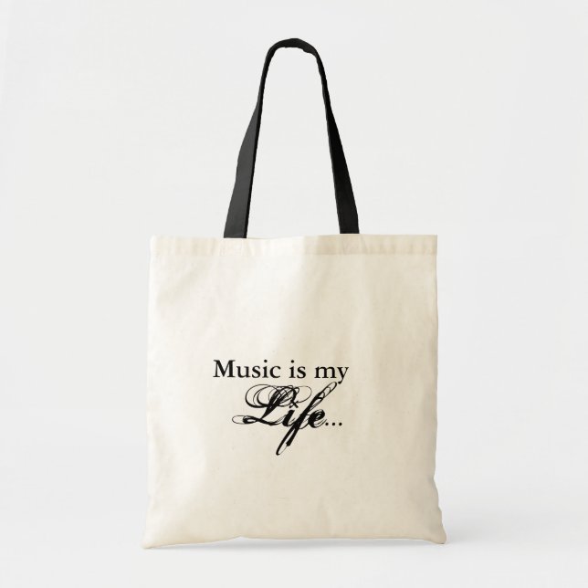 Bolso De Tela La música es mi tote de la vida (Frente)