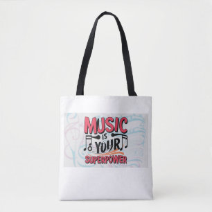 Bolso De Tela La Música Es Tu Superpoder opción 2
