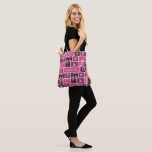 Bolso De Tela La música geométrica observa rosa