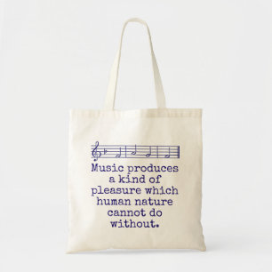 Bolso De Tela La Música Produce Una Especie De Placer - Cita Mus