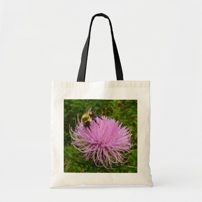 Bolso De Tela La naturaleza de la flor del cardo (Frente)
