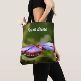Bolso De Tela La naturaleza de la mariposa azul se cierra de for