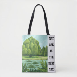 Bolso De Tela 'La naturaleza es el mejor arte' paisaje de sauce