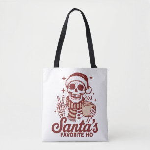 Bolso De Tela La Navidad sarcástica del esqueleto favorito de Sa