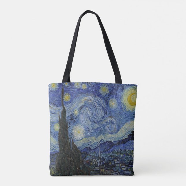 Bolso De Tela La noche estrellada de Van Gogh (Reverso)