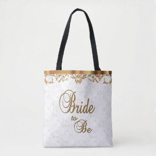 Bolso De Tela La novia de la tipografía estará en blanco y dor