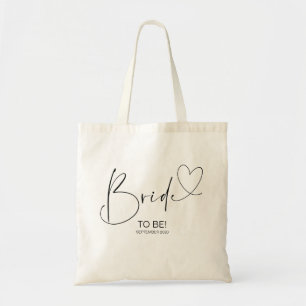 Bolso De Tela La novia será simple Tote Boda blanco y negro