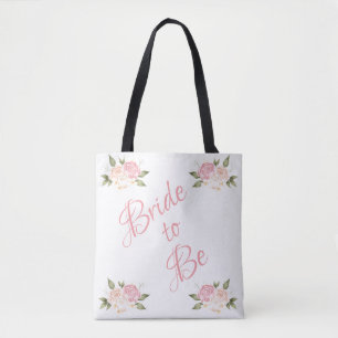 Bolso De Tela La novia será un guión floral rosa elegante