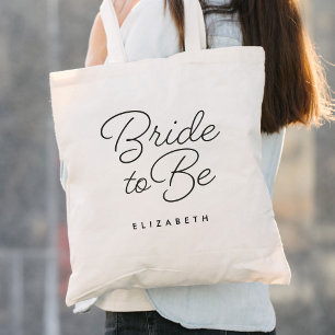 Bolso De Tela La novia será una simple caligrafía Boda