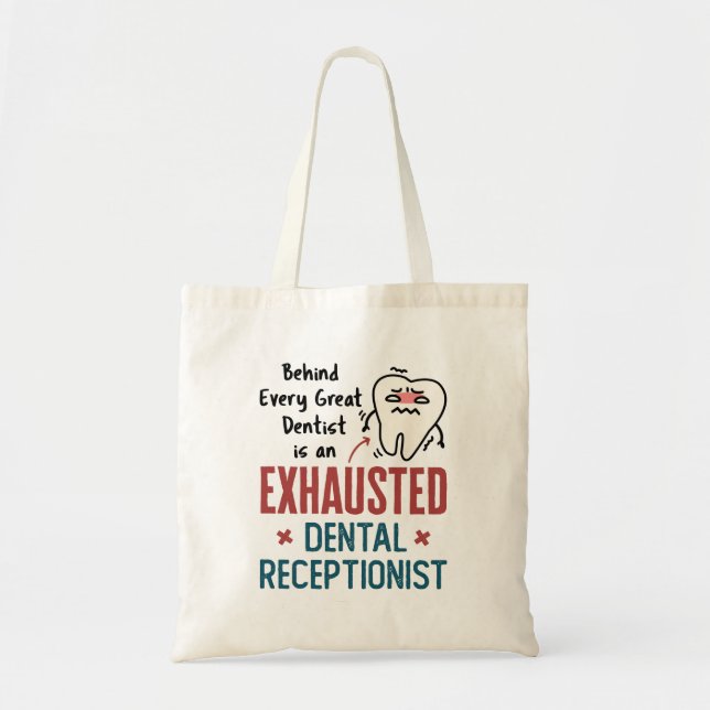 Bolso De Tela La oficina principal de la recepción dental agotad (Frente)