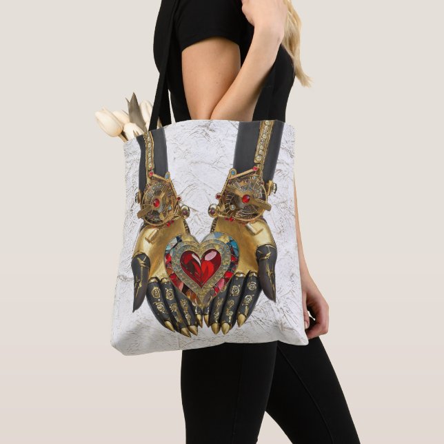 Bolso De Tela La Ofrenda - Corazón en Manos (Detalle)