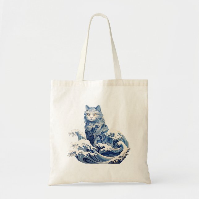 Bolso De Tela La ola del gato en Kanagawa (Frente)