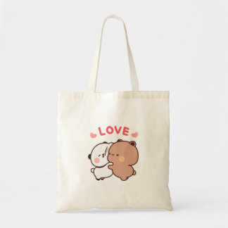 Bolso De Tela La pareja de osos de Panda, bubu y los abrazos de