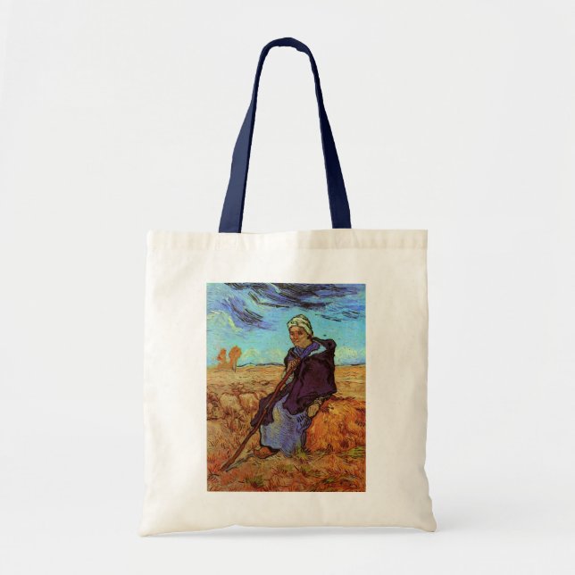 Bolso De Tela La pastora (después de Millet) de Vincent van Gogh (Frente)
