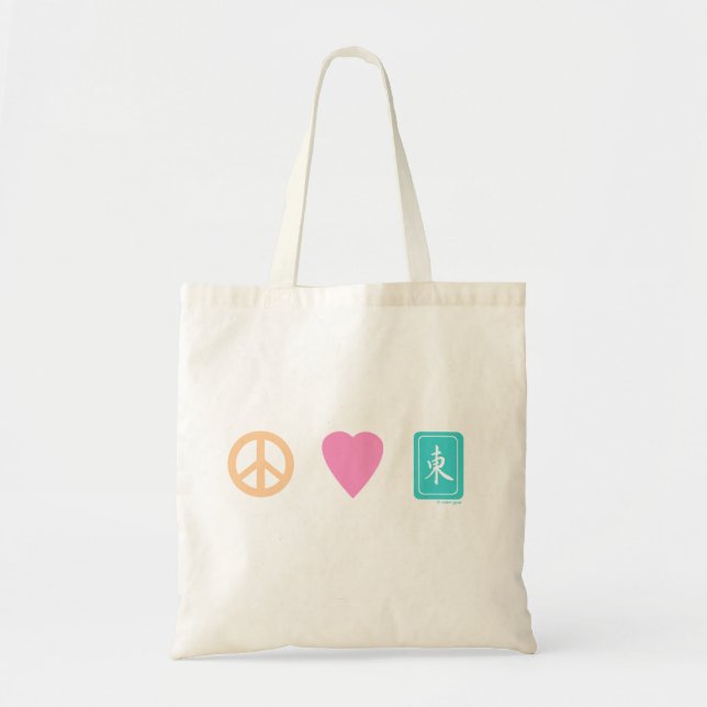 Bolso De Tela La paz ama a MahJong (Frente)