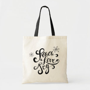 Bolso De Tela La paz, el amor y la alegría de la tipografía rúst