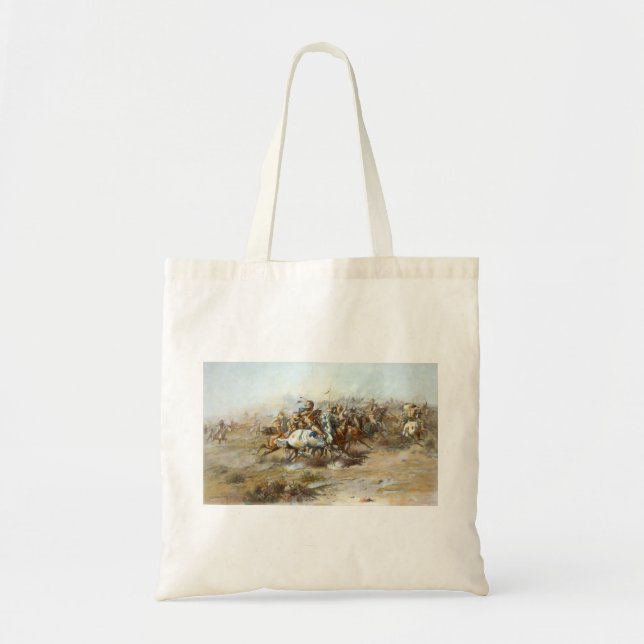 Bolso De Tela La pelea de Custer Charles Marion Russell  (Frente)