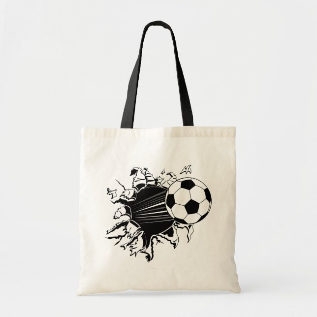 Bolso De Tela La pelota de fútbol se estalla (Frente)