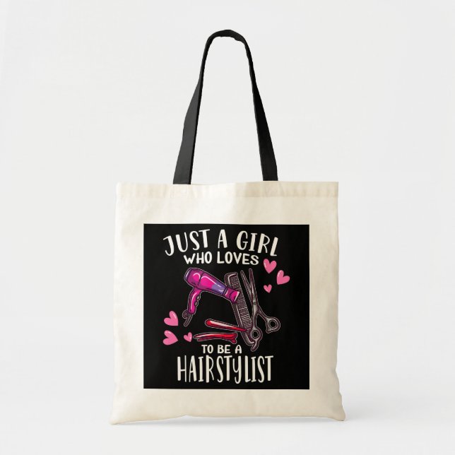 Bolso De Tela La Peluquería Es Sólo Un Chica A Quien Le Encanta  (Frente)