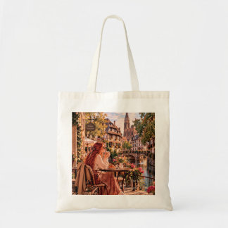Bolso De Tela La pequeña chica viajera Café de Estrasburgo