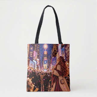 Bolso De Tela La pequeña chica viajera Nueva York Año Nuevo Homb