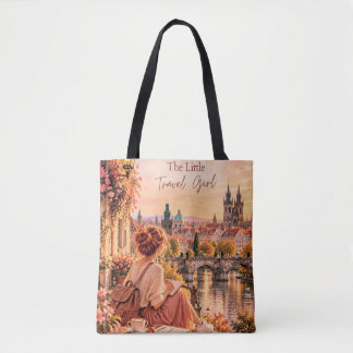 Bolso De Tela La pequeña chica viajera Praga Río Hombro