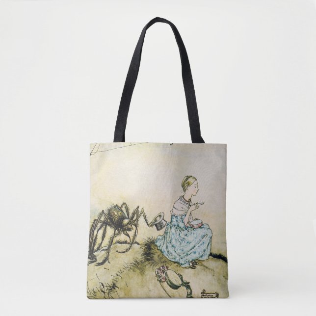 Bolso De Tela La pequeña Miss Muffet por Arthur Rackham (Anverso)