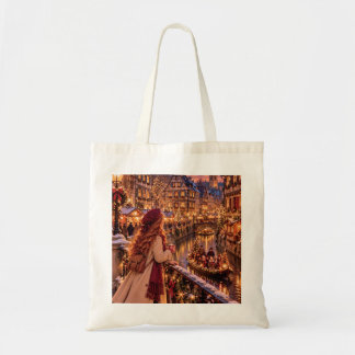 Bolso De Tela La pequeña niña viajera Colmar Navidad Canvas