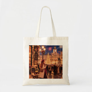 Bolso De Tela La pequeña niña viajera Madrid Año Nuevo Canvas