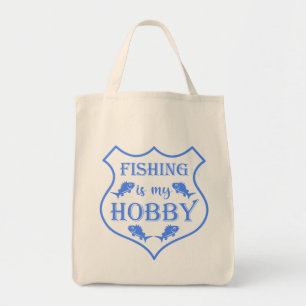 Bolso De Tela La pesca es mi cita escudo de hobby en el escudo
