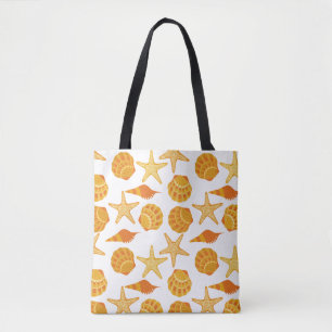 Bolso De Tela La playa anaranjada Shell modela