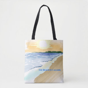 Bolso De Tela La Playa Llama "Beach Vibes"