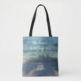 Bolso De Tela La playa me llama personalizada