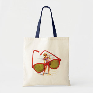 BOLSO DE TELA LA PLAYA RETRA DEL VERANO EMPAQUETA LAS GAFAS DE